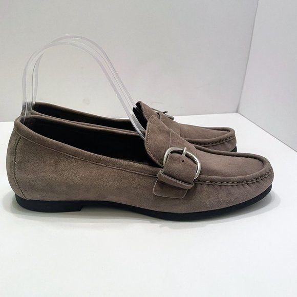AGL Attilio Giusti Leombruni Gray Suede Butckle Strap Loafers Size: 38 - Picture 4 of 10
